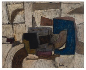 "Le Parcelaire", Technique mixte sur papier, 57 cm x 70 cm, 1963